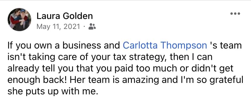 Carlotta Thompson & Associates - Tax Strategist - Pay The Least Tax Legally Possible