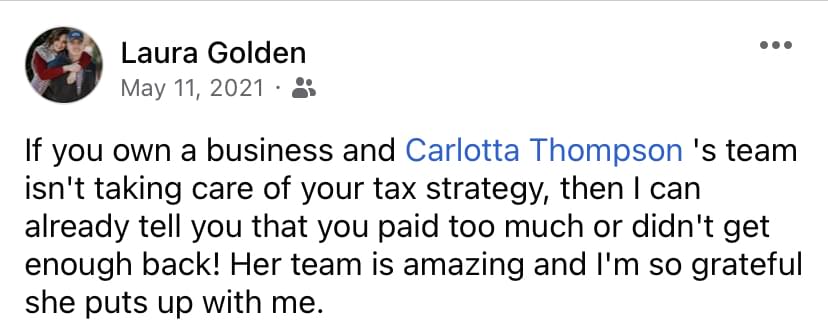 Carlotta Thompson & Associates - Tax Strategist - Pay The Least Tax Legally Possible